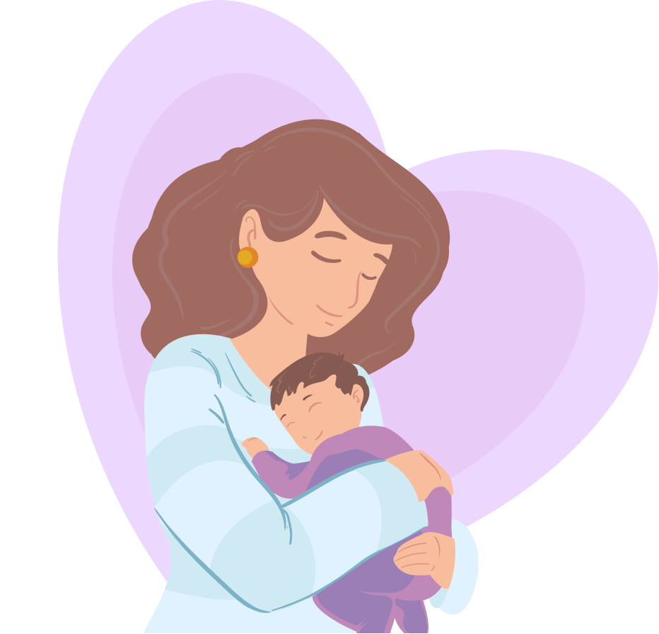 Mother and baby illustration