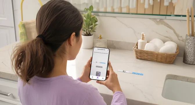 Scanning an ovulation test strip with the Premom app