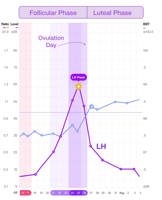 A Basal Body Temperature Chart example on the Premom App