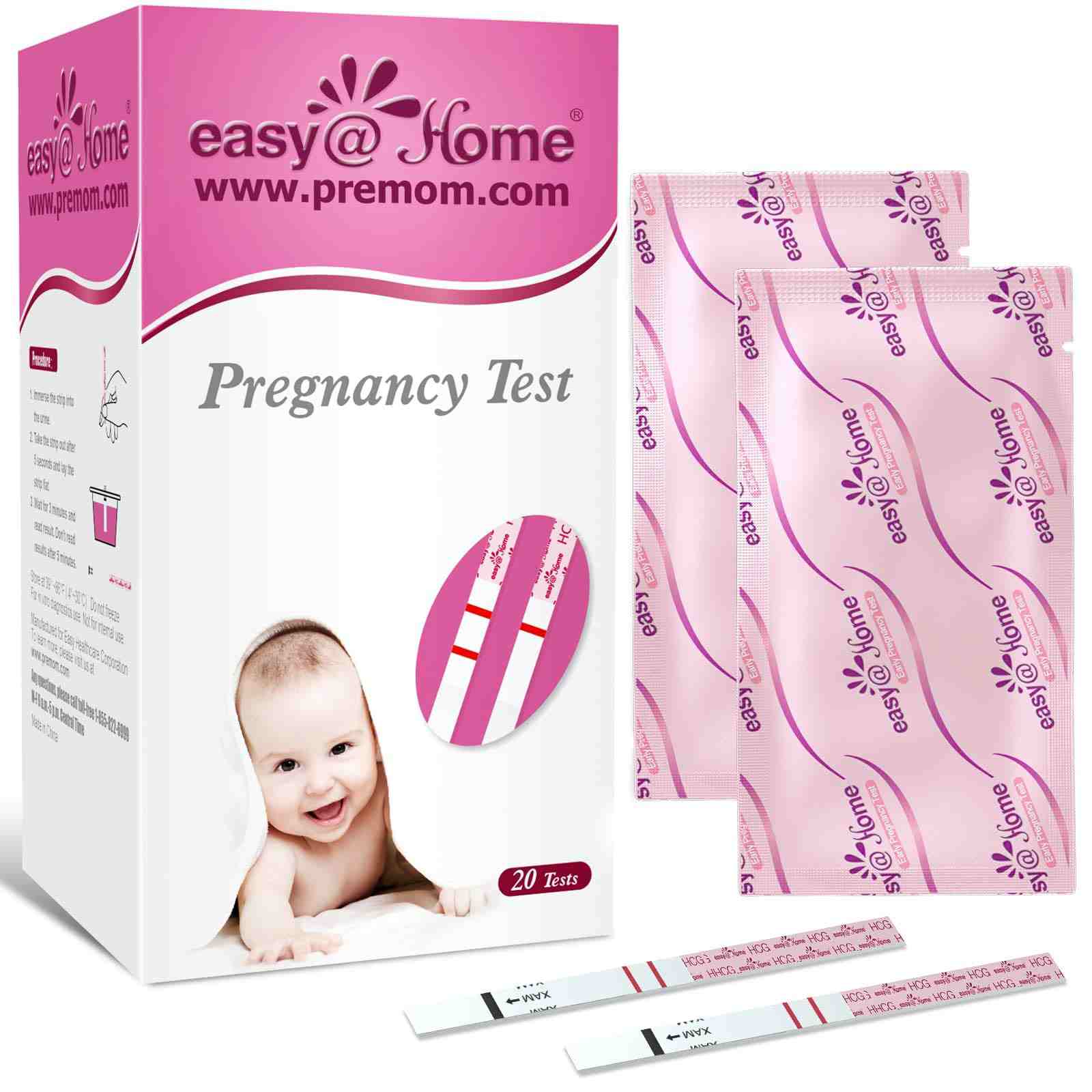 easy@home pregnancy test strips.