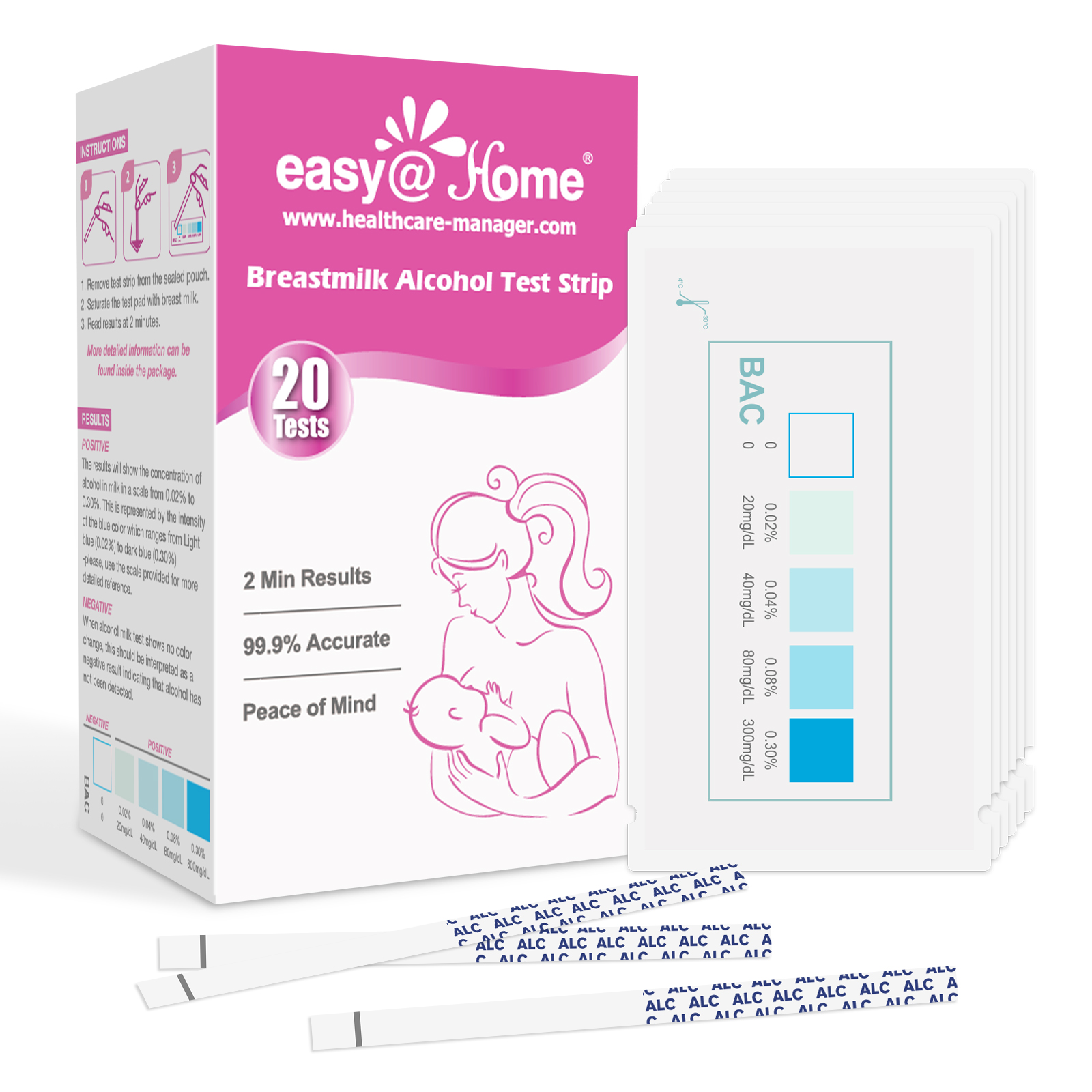 easy@home breastmilk alcohol test strip kit for peace of mind