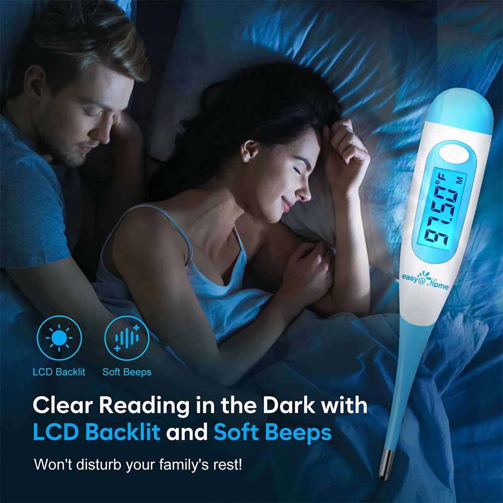 clear reading in the dark with LCD backlit and soft beeps on the digital basal body thermometer