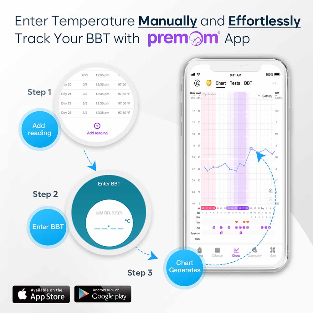 premom app lets you enter temperature manually and effortlessly to track your bbt