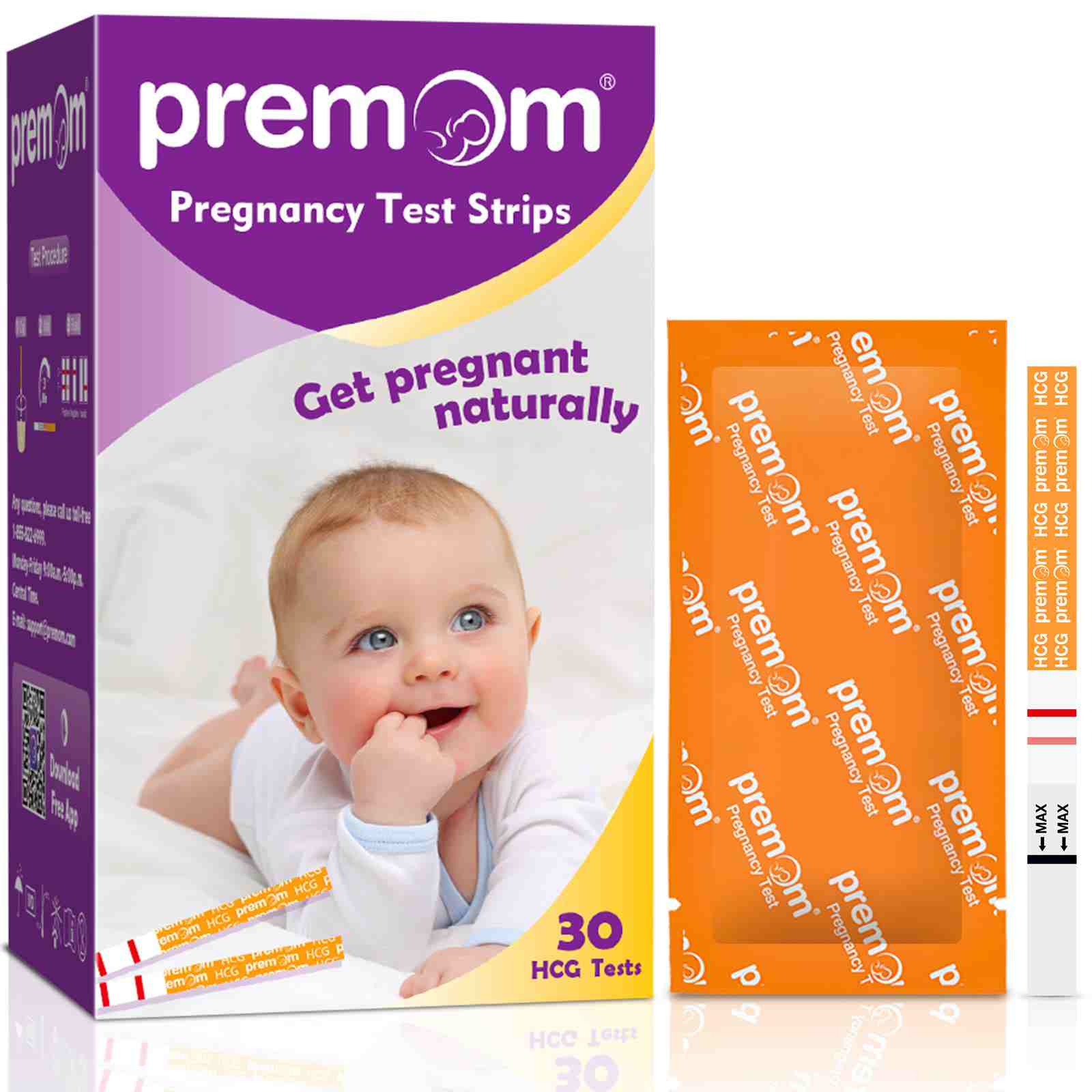 premom 30 hcg test strips.