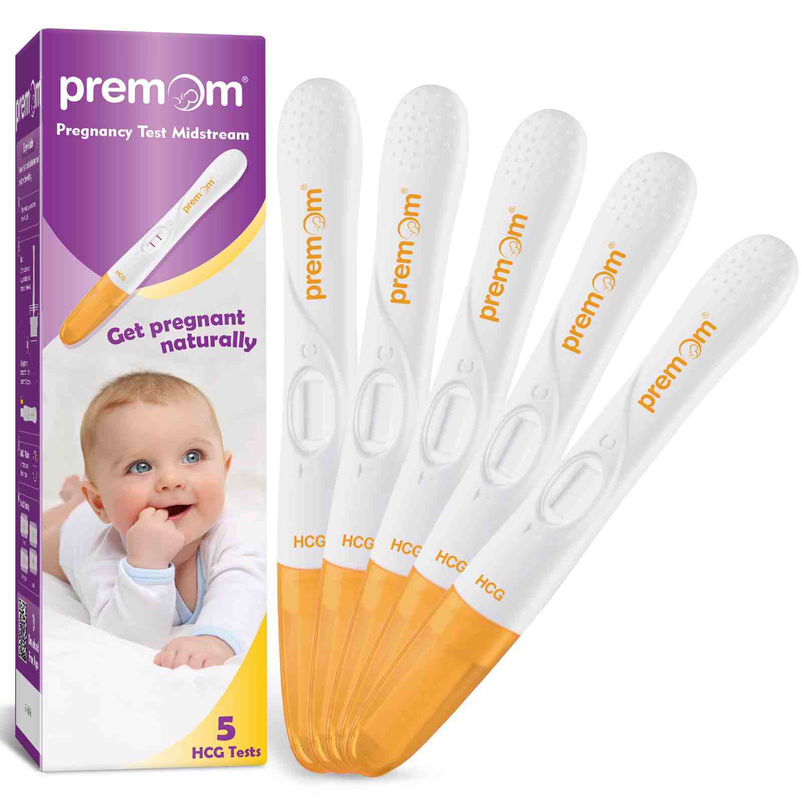 5 premom pregnancy test sticks.