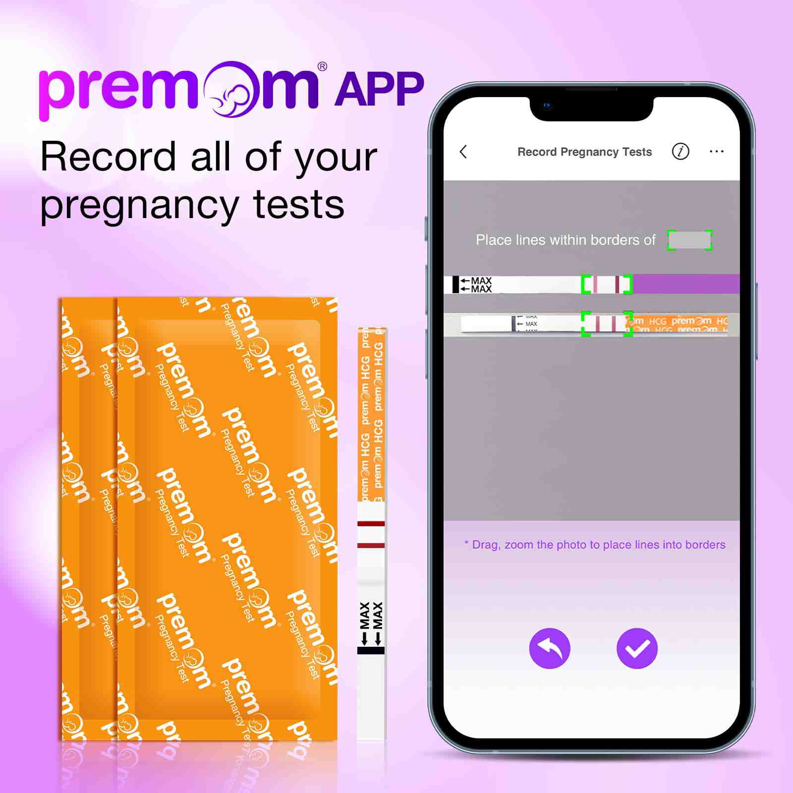 premom app records all of your pregnancy tests.