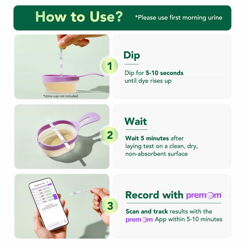 3 step process of how to use Easy@Home pdg test strips