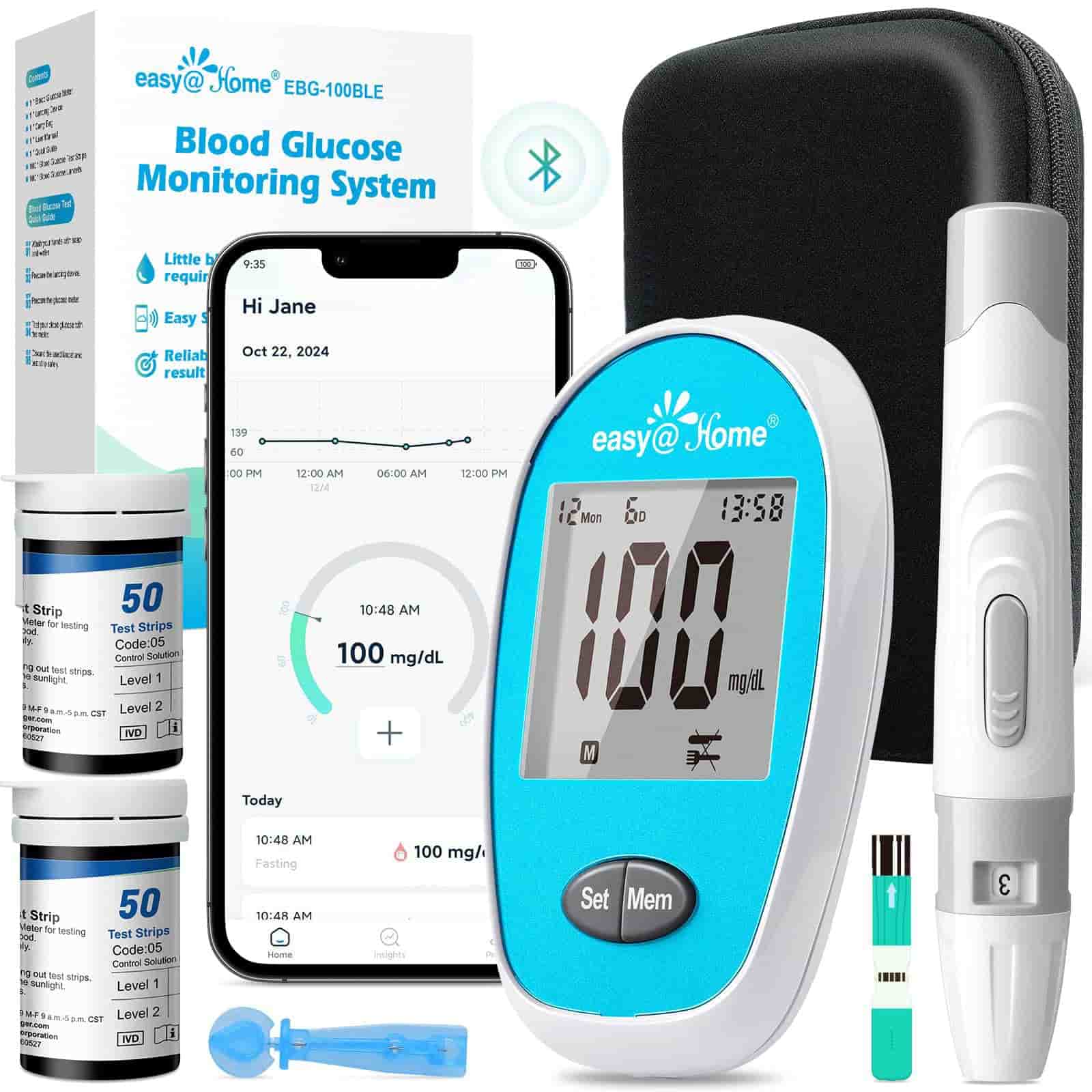 Easy@Home Wireless Glucose Monitor Kit.