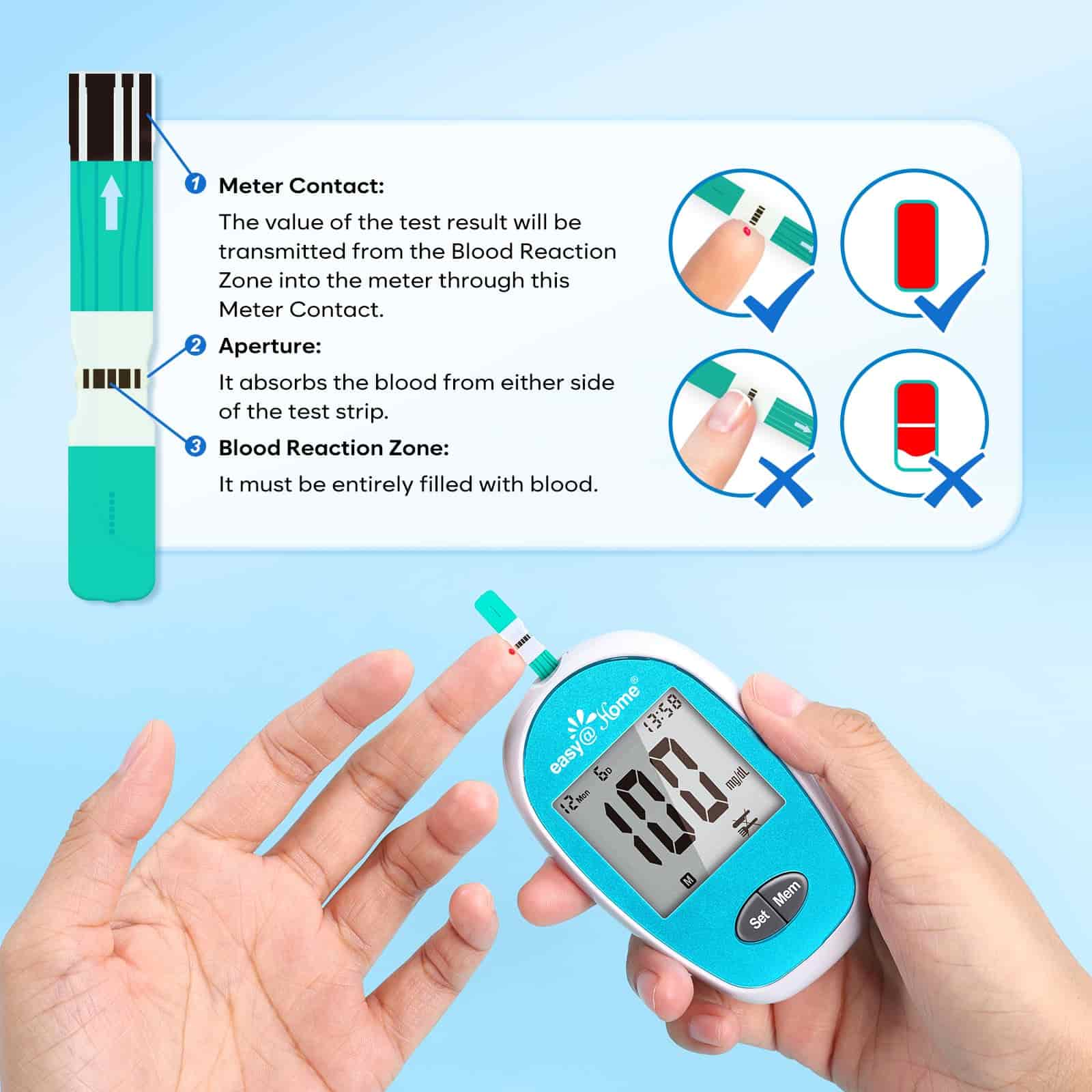 How to use Glucometer strips correctly.
