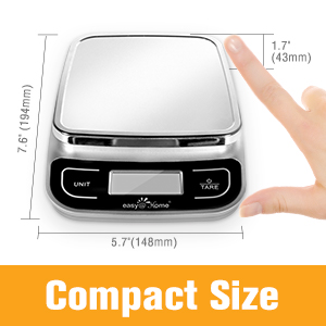 Easy@Home digital kitchen scale has compact size.
