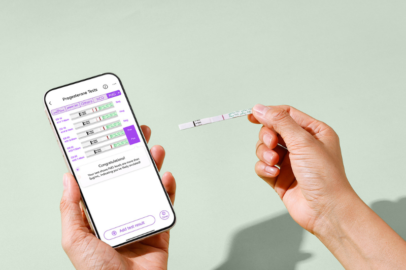 Tracking pdg tests line progression on premom app