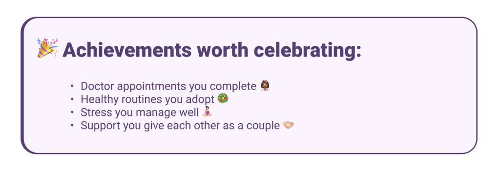 Achievements worth Celebrating when preparing for pregnancy