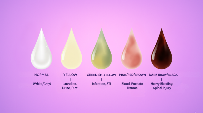 healthy vs unhealthy sperm color showcase