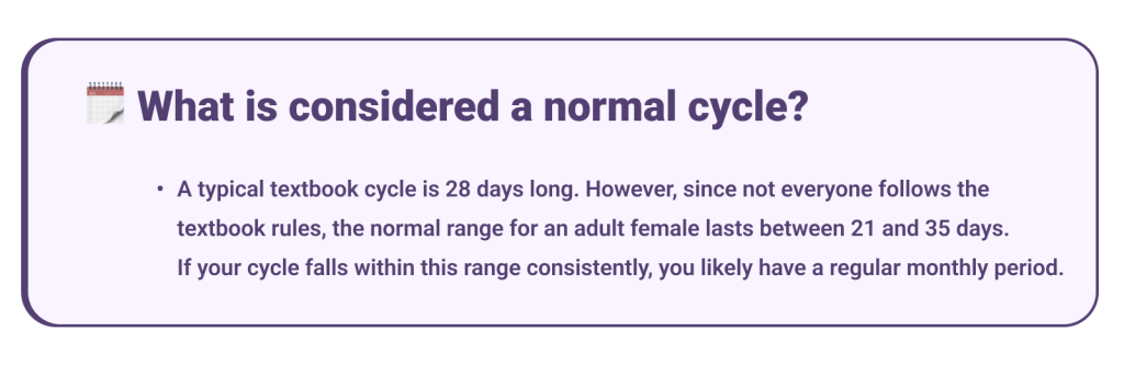 was gilt als normaler Zyklus?