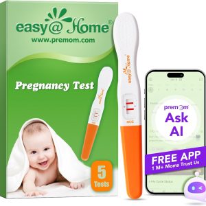 Easy@Home Pregnancy Test 10 mIU/ml - Frühschwangerschaftstest mit Schnellem & Klarem Ergebnis - Frühtest Schwangerschaft
