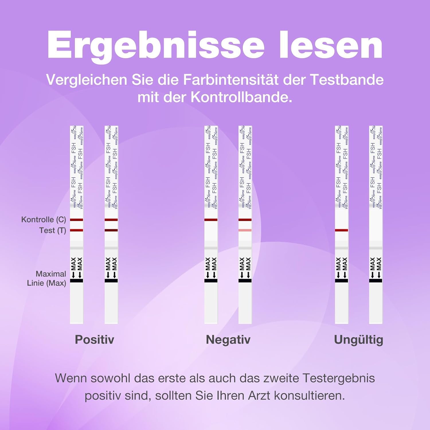 Easy@Home Wechseljahre Teststreifen – 10 FSH Teststreifen mit App-Tracking Menopause Selbsttest für Zuhause FSH Urintest Schnelles Ergebnis Hormon Test zur frühzeitigen Erkennung der Wechseljahre